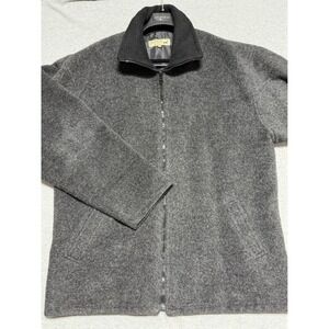 Peruvian Link Alpaca Collection Mens XXL Charcoal Gray Full Zip Jacket Made Peru